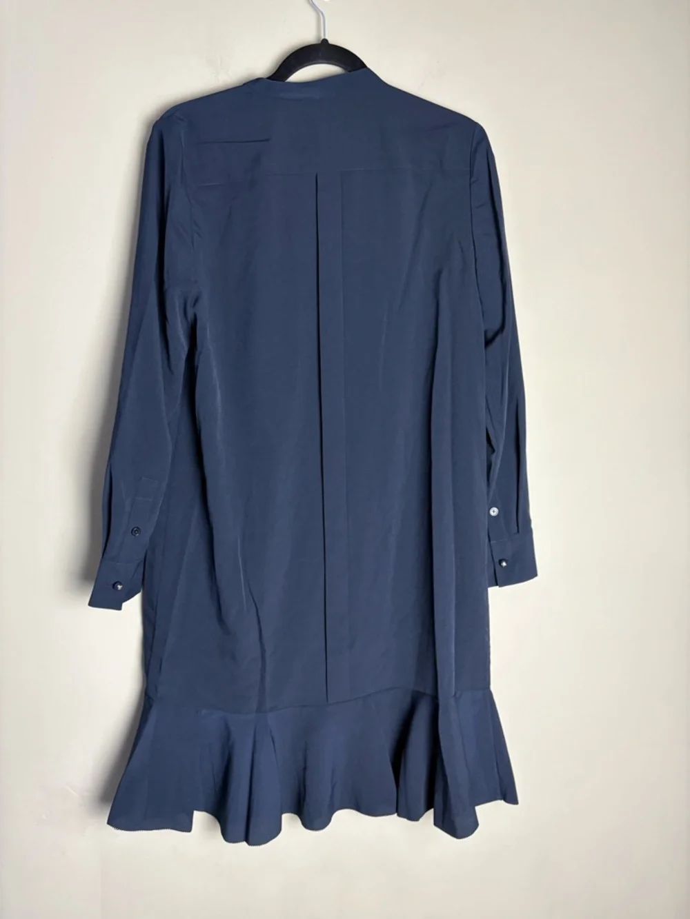 Tory Burch Jane Navy Ruffled Crepe de Chine Dress Size 6 - Picture 6 of 11